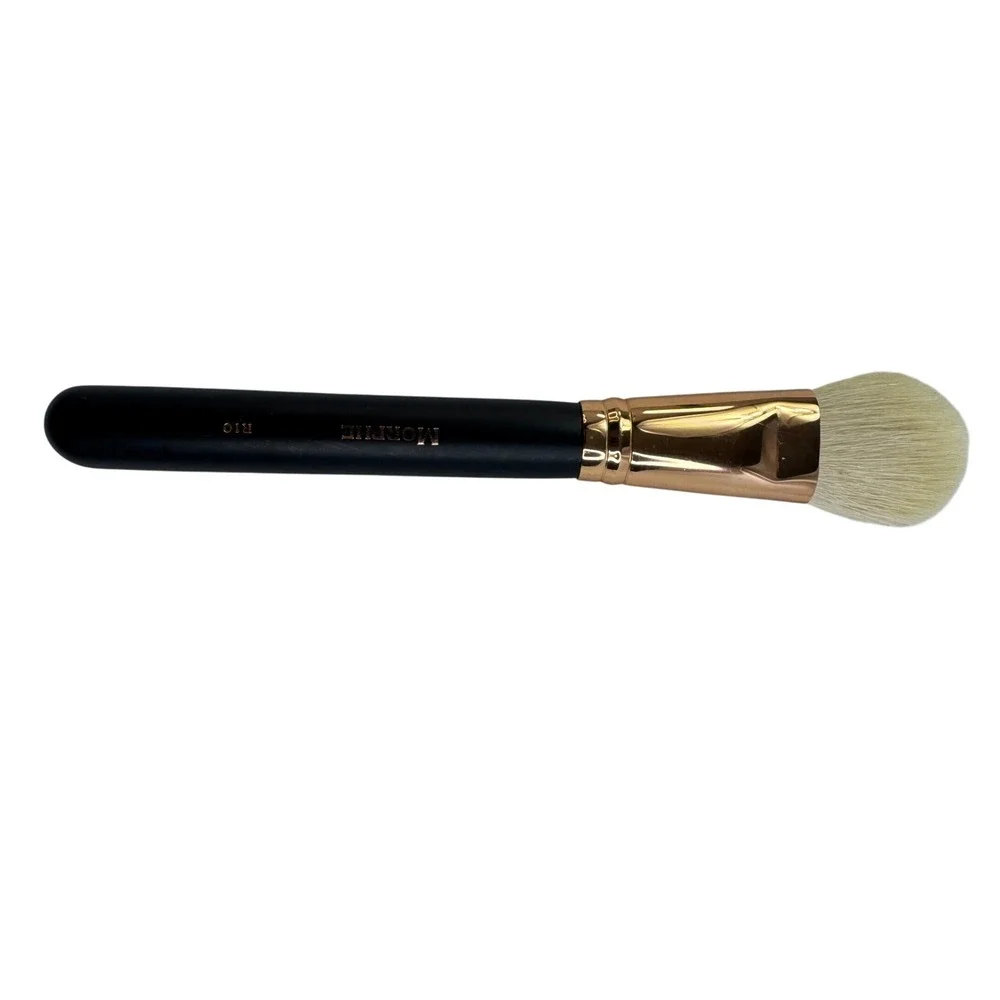 Morphe R10 Deluxe Tapered Powder Brush Rose Gold Collection Black Handle Makeup